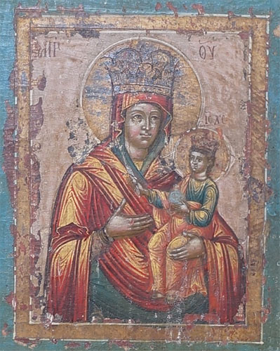 Икона «Прежде Рождества и по Рождестве дева» на иконе «Святой Феодосий Тотемский»